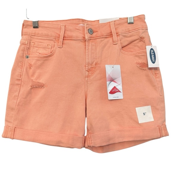 NWT Old Navy Coral Mid Rise Shorts Women’s 2 | 5” Inseam Stretch - Picture 1 of 8